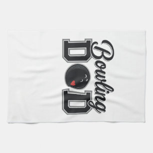 Bowling Dad Vintage Gravur Shirt Design_1 Geschirrtuch