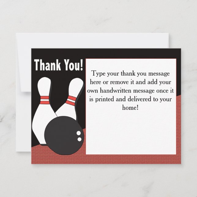 Bowling danken Ihnen zu kardieren für jeder! Dankeskarte (Vorderseite)