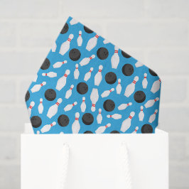 Bowling Decoupage Birthday Party Blue Seidenpapier