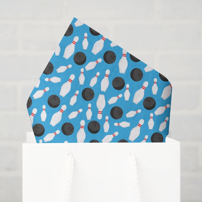 Bowling Decoupage Birthday Party Blue Seidenpapier (Geschenktüte)