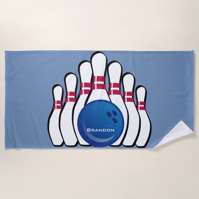Bowling Design Beach Handtuch (Vorderseite)