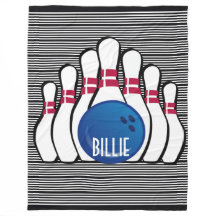 Bowling Design Fleece Blanket