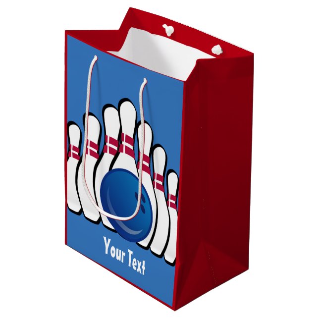 Bowling Design Geschenktasche Mittlere Geschenktüte (Vorderseite Schrägansicht)