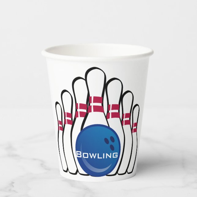 Bowling Design Paper Cup Pappbecher (Vorderseite)