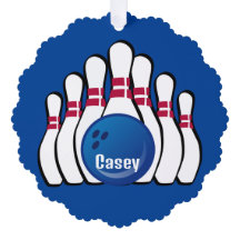 Bowling Design Paper Ornament Card