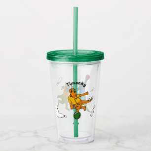 Bowling Dinosaurier Cartoon Personalisiert Bowlers Acryltrinkbecher
