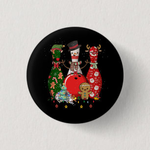 Bowling drei Buttone frohe Weihnachten für Bowler Button