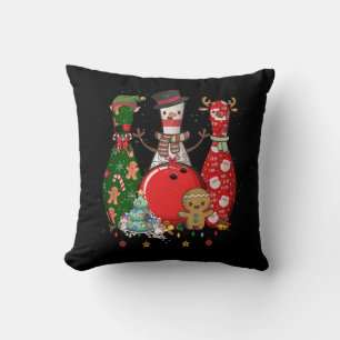 Bowling drei Buttone frohe Weihnachten für Bowler  Kissen