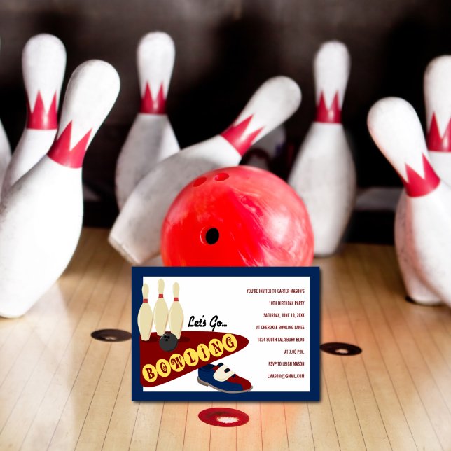Bowling Einladungen zur Geburtstagspartei (Von Creator hochgeladen)