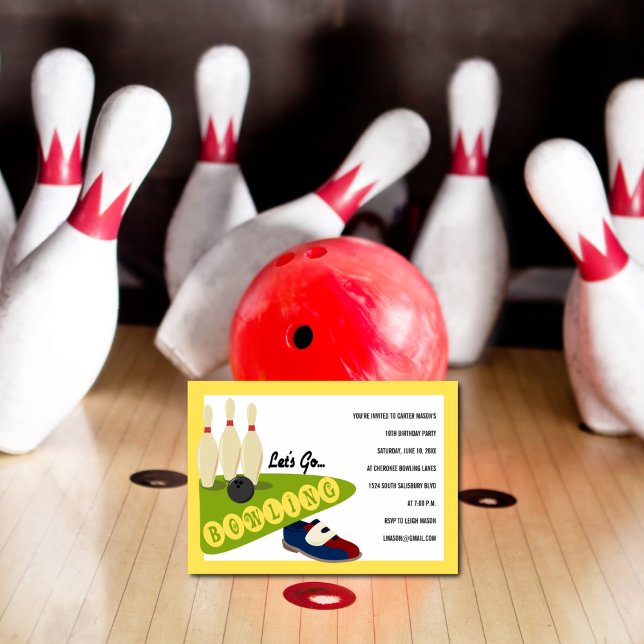 Bowling Einladungen zur Geburtstagspartei (Von Creator hochgeladen)