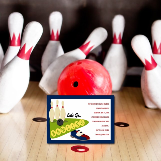 Bowling Einladungen zur Geburtstagspartei (Von Creator hochgeladen)