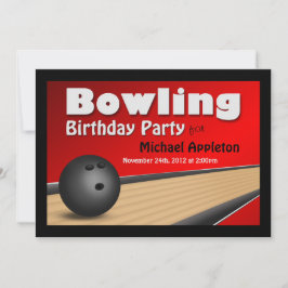 Bowling - Einladungen zur Roten Geburtstagspartei