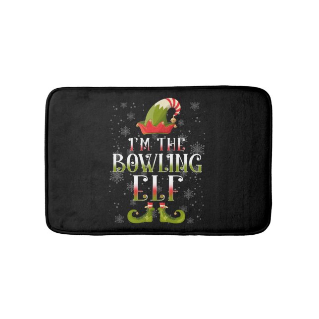 Bowling Elf Christmas Badematte (Vorderseite)