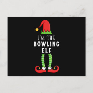 Bowling Elf Christmas Matching Familiengeschenk Postkarte