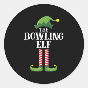 Bowling Elf Matching Family Group Christmas Party  Runder Aufkleber