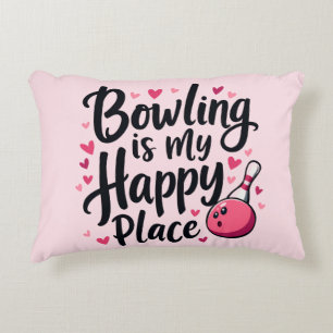 Bowling-Enthusiast Süße Retro-Ästhetik Sportdesign Dekokissen