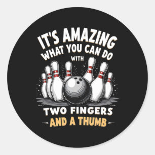 Bowling Es ist Phantastisch, was man 2 Finger und Runder Aufkleber