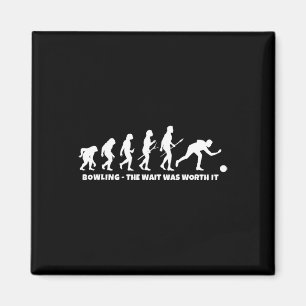 Bowling-Evolution - Lustiger Bowler und Retro-Bowl Magnet