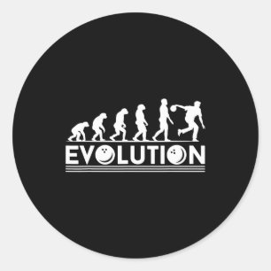 Bowling Evolution lustiger Bowlerbiologie-Sport Runder Aufkleber
