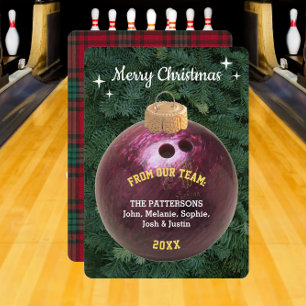 Bowling Fan Personalisiert Ornament Weihnachtskart Dankeskarte