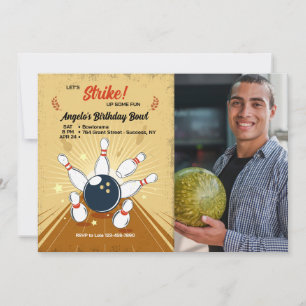 Bowling Foto Einladung zum Geburtstag
