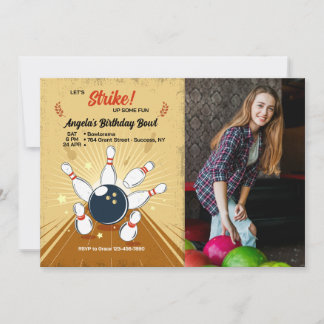 Bowling Foto Einladung zum Geburtstag