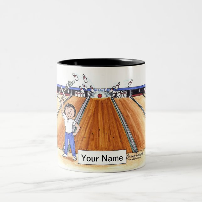 Bowling - Frauen Zweifarbige Tasse (Mittel)