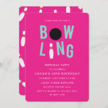 Bowling Fun Kids Geburtstagsparty Invitation_Pink Einladung<br><div class="desc">Eine Geburtstagsfeier für Bowling.</div>