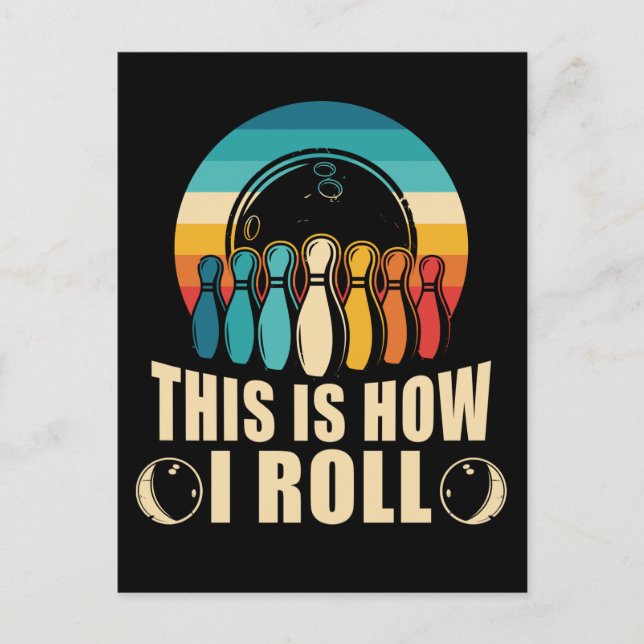 Bowling Fun Strike Lover Retro Postkarte (Vorderseite)