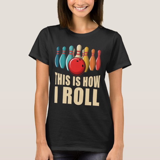 Bowling Fun Strike Lover Retro T-Shirt (Vorderseite)