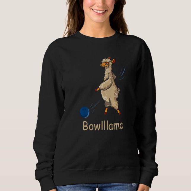 Bowling Funny Bowler Sport Llama Alpaca Bowlllama  Sweatshirt (Vorderseite)