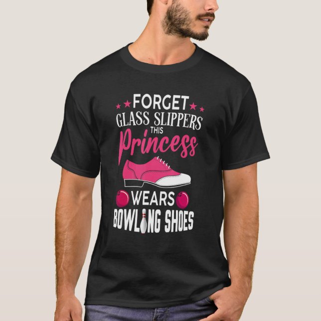 Bowling für Frauen Mädchen Bowling Shoes Bowler T-Shirt (Vorderseite)