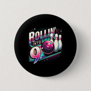 Bowling-Geburtstags-Rollin-into-9-Party 9. Geburts Button