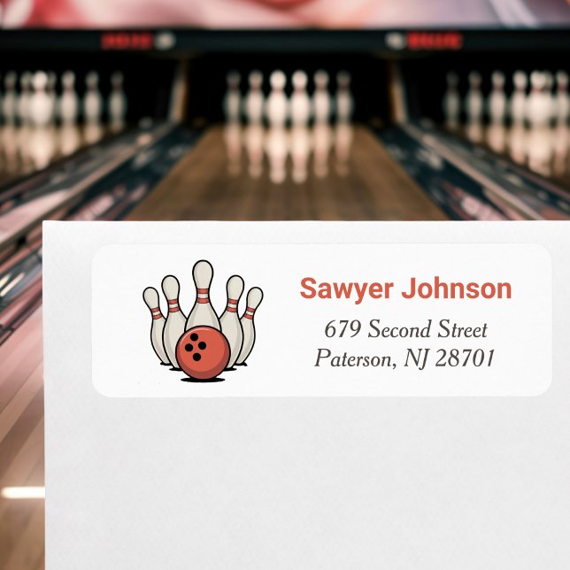 Bowling-Geburtstagsfeier-Rücksendeadresse (Von Creator hochgeladen)