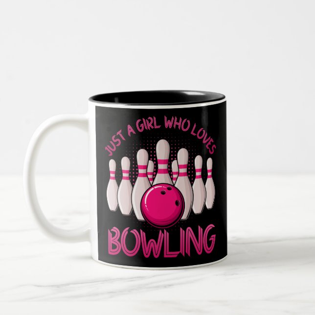 Bowling Gift For Girls Women Bowling Game Bowlers Zweifarbige Tasse (Links)