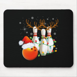 Bowling Gifts Christmas Bowling Weihnachtsmannmütz Mousepad