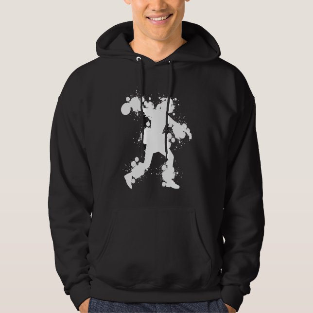 Bowling Girl Ball Pin Bowler Strike Bowling Team B Hoodie (Vorderseite)