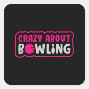 Bowling Girl Princess Queen Bowler Bowl Funny Gift Quadratischer Aufkleber