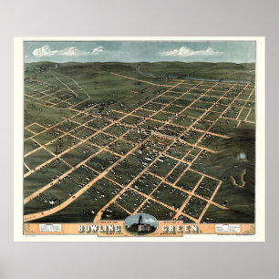 Bowling Green, KY Panoramablick - 1871 Poster