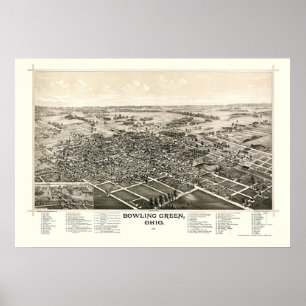 Bowling Green, OH Panoramablick - 1888 Poster