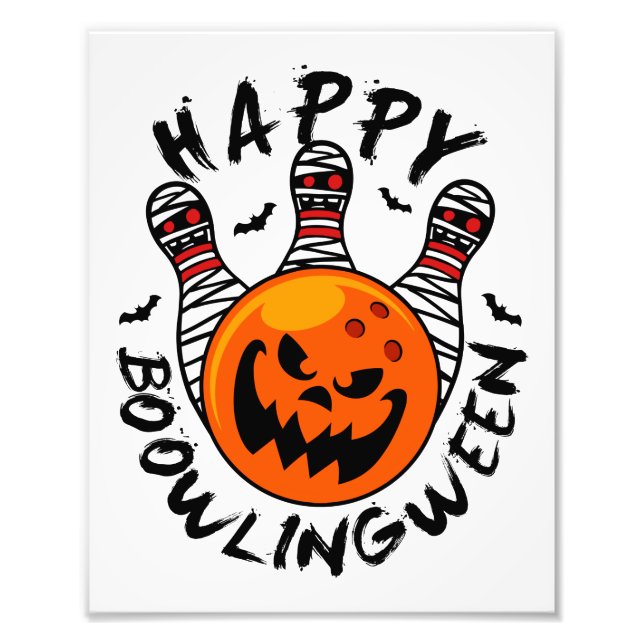 Bowling Halloween Bowler Happy Bowlingween Fotodruck (Vorne)