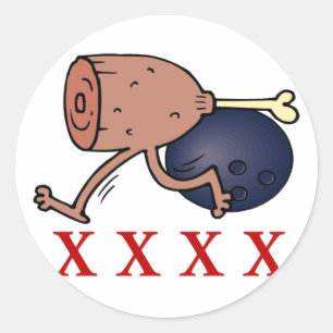 Bowling Hambone Runder Aufkleber