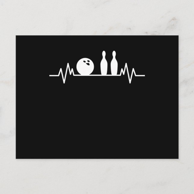 Bowling Heartbeat Bowler Pins Bowling Player Gift Postkarte (Vorderseite)