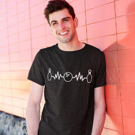 Bowling Heartbeat Funny Bowler Ball T-Shirt
