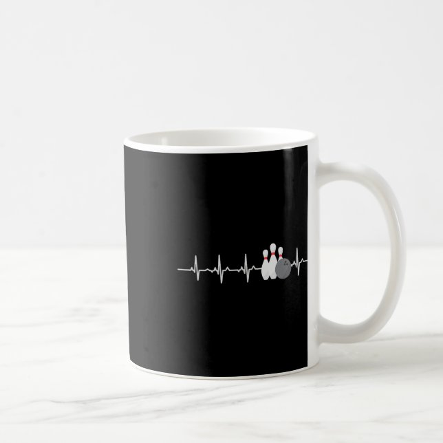 Bowling Heartbeat Funny Bowler League Team Geschen Kaffeetasse (Rechts)
