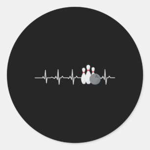 Bowling Heartbeat Funny Bowler League Team Geschen Runder Aufkleber