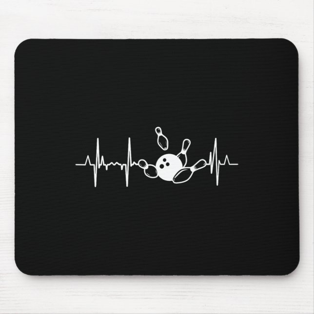 Bowling Heartbeat für Männer Mousepad (Vorne)