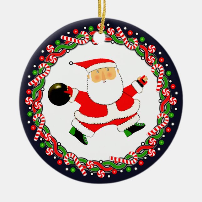 Bowling Holiday Keramik Ornament (Vorne)