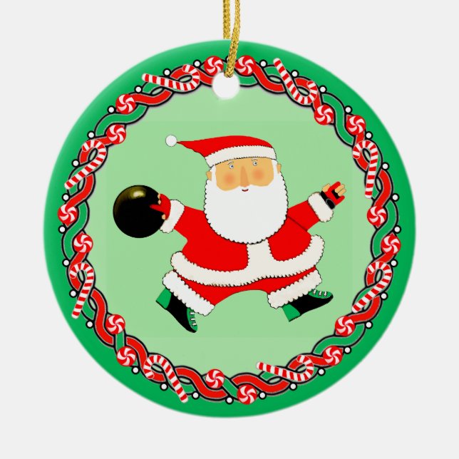 Bowling Holiday Keramik Ornament (Vorne)