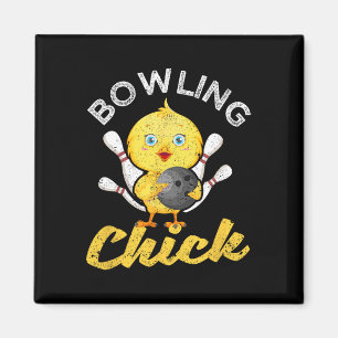 Bowling-Huhn Lustige Kegelspieler Frauen Niedliche Magnet